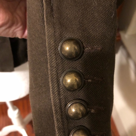 Vintage Jacket Blazer Jacket by Debbie Shuchat 100% Cotton in Brown, Size 4 - Picture 3 of 10